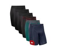 DANISH ENDURANCE Boxer Sportivi, in Microfibra, Elasticizzato, Intimo per Sport, da Uomo, 6 Paia Multicolore (3xNero, 1xNero/Rosso, 1xVerde/Viola, 1xBlu) M