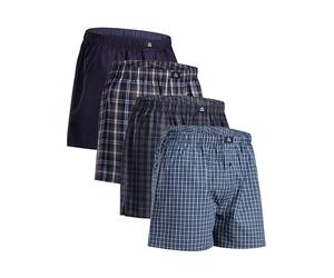 DANISH ENDURANCE Boxer Uomo Americani Cotone Biologico 100%, Leggeri e Traspiranti, 4 o 6 Paia, Blu/Grigio Misto, XL