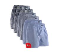 DANISH ENDURANCE Boxer Uomo Americani Cotone Biologico 100%, Leggeri e Traspiranti, 4 o 6 Paia, Blu Misto/Strisce, L