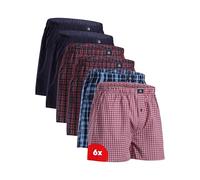 DANISH ENDURANCE Boxer Uomo Americani Cotone Biologico 100%, Leggeri e Traspiranti, 4 o 6 Paia, Blu/Rosso, XXL