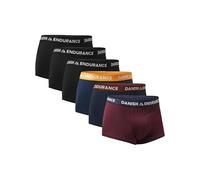 DANISH ENDURANCE Boxer Uomo Corti in Cotone, a Vita Bassa, Senza Etichetta, 6 Paia, Multicolore (3xnero, 1xblu Navy/Arancione, 1xblu Navy/Bordeaux, 1xbordeaux/Blu Navy) 6 Paia, 3XL
