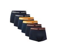 DANISH ENDURANCE Boxer Uomo Corti in Cotone, Senza Etichetta, Morbidi e Traspiranti, 6 Paia Multicolore (2xBlu Navy, 2xBlu Navy/Arancione, 2xBlu Navy/Bordeaux) L