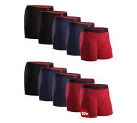 DANISH ENDURANCE Boxer Uomo in bambù Ultra Morbido, Mutande Boxer Bamboo Comodi, Traspiranti, 6 o 10 Paia Multicolore (4X Blu Navy, 3X Nero, 3X Rosso) XL