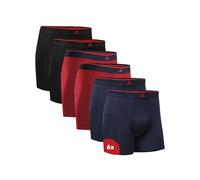 DANISH ENDURANCE Boxer Uomo in bambù Ultra Morbido, Mutande Boxer Bamboo Comodi, Traspiranti, 6 Paia Multicolore (2xNero, 2xRosso, 2xNavy) M