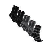 DANISH ENDURANCE Calze in Lana Merino, Calzini Classici Traspiranti, da Uomo e Donna, 3 o 5 Paia Multicolore (2x Nero, 2x Punti Grigi, 2x Strisce Grigie) 43-47