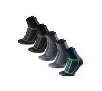 DANISH ENDURANCE Calze Running Uomo, Calzini Antiscivolo da Corsa, Anti-Vesciche, Unisex, 3 o 5 Paia, Multicolore (2x Nero/Grigio, 2xGrigio/Nero, 1x Blu/Giallo), 35-38