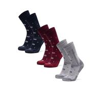 DANISH ENDURANCE Calze Trekking in Lana Merino, Anti-Vescica, Calzini Escursionismo da Uomo, Donna, Bambino, 3 Paia Multicolore (1xBlu Marino, 1xRosso, 1xGrigio Chiaro) 43-47