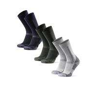 DANISH ENDURANCE Calze Trekking in Lana Merino, Anti-Vescica, Calzini Escursionismo da Uomo, Donna, Bambino, 3 Paia Multicolore (1xVerde, 1xGrigio Chiaro, 1xBlu Navy) 48-51