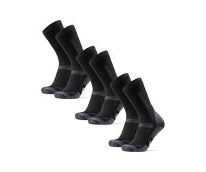 DANISH ENDURANCE Calze Trekking in Lana Merino, Anti-Vesciche, Calzini Escursionismo da Uomo, Donna, Bambino, 3 o 5 Paia, Nero/Grigio, 43-47