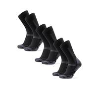 DANISH ENDURANCE Calze Trekking Lana Merino, 3 Paia, Nero/Grigio, 43-47