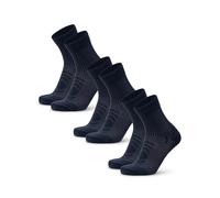 DANISH ENDURANCE Calze Trekking Leggere in Lana Merino, Anti-Vesciche, da Uomo, Donna, Bambino, 3 Paia, Blu Scuro, 39-42