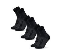 DANISH ENDURANCE Calze Trekking Leggere in Lana Merino, Anti-Vesciche, Traspiranti, da Uomo, Donna, Bambino, 3 Paia, Nero, 48-51