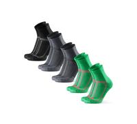 DANISH ENDURANCE Calze Uomo Running, Calzini da Corsa Anti-Vesciche, Calze Antiscivolo Unisex, 3 o 5 Paia, Multicolore (1xNero/Grigio, 2xGrigio/Nero, 2xVerde/Arancione), 43-47