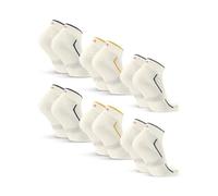 DANISH ENDURANCE Fantasmini Uomo Donna Cotone, Calzini in Cotone Biologico, Estivi, 3 o 6 Paia, Multi-colore (2x Bianco/Verde Scuro, 2x Bianco/Blu Marino, 2x Bianco/Giallo) 6-pack, 43-47