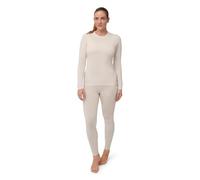 DANISH ENDURANCE Maglia e Pantaloni Termici Donna, Completo in Lana Merino Premium per Sci, Trekking, Bianco Sporco, S