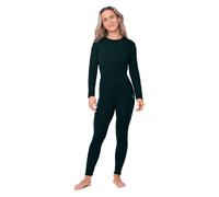 DANISH ENDURANCE Maglia e Pantaloni Termici Donna, Completo in Lana Merino Premium per Sci, Trekking, Dark Green, S