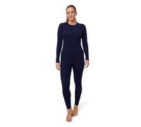 DANISH ENDURANCE Maglia e Pantaloni Termici Donna, Completo in Lana Merino Premium per Sci, Trekking, Dark Navy, XL