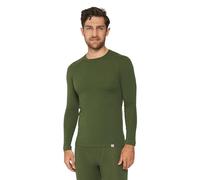 DANISH ENDURANCE Maglia Termica Uomo in Lana Merino, Manica Lunga, per Sci, Trekking, Escursionismo con o Senza Chiusura Zip, Green, 2XL