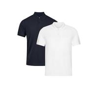 DANISH ENDURANCE Maglietta Polo Uomo Manica Corta in Cotone Biologico Premium, 1 o 2 Paia, Multicolore (1x Bianco, 1x Blu Marino), L