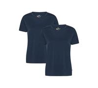 DANISH ENDURANCE Magliette Donna in 100% Lana Merino, Maglia Termica Donna Maniche Corte, T-Shirt, 2 Paia, Blu Notte, M