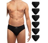 DANISH ENDURANCE Slip Uomo Cotone Premium, Mutande Uomo Comode e Traspiranti, Senza Etichetta, 3 o 6 Paia, Nero, 4XL