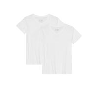DANISH ENDURANCE T-Shirt in Cotone Biologico, Pacco da 2, Scollo a V - Bianco, S