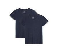 DANISH ENDURANCE T-Shirt in Cotone Biologico, Pacco da 2, Scollo A V - Blu Notte, XL