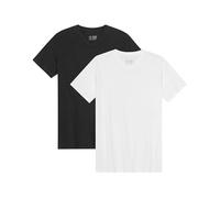 DANISH ENDURANCE T-Shirt Uomo Cotone, Magliette Maniche Corte Senza Etichetta, Scollo a V, da 1 a 4 Pezzi, Scollo A V - Multicolore (1x Bianco, 1x Nero), XXL