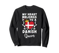 Danish Queen Danish Wife Girlfriend Denmark Flag Felpa