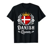 Danish Queen Denmark Flag Proud Danish Woman Maglietta