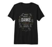 Danke Merci Gracias Grazie Multilingue Maglietta Premium