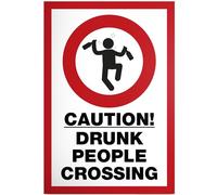 DankeDir! Drunk People Crossing - Targa in plastica 30 x 20 cm - Idea regalo di compleanno divertente scritta regalo di compleanno - JGA accessori alcool regalo bar discoteca party Saufen