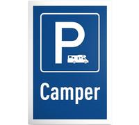 DankeDir! Parcheggio Camper - 30 x 20 cm cartello in plastica con icona camper - idea regalo per gli appassionati di campeggio - cartello di avviso - divertente decorazione per camper e roulotte