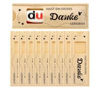 Dankeschön Geschenkenke , 10 sacchetti di cioccolato in feltro, regalo di ringraziamento per dipendenti, colleghi e familiari con scritta "HAST UN GCKES GRAZIE", colore cachi