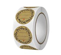 Danlai 1 Rotolo Personalizzato Round Adesivi Per Etichette Kraft Tround Adesivi Marrone Naturale Adesivi Kraft Mason Jars Lids Etichetta Adesivo Regalo Etichette Per Regali Artigianato O Progetti Fai