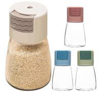 Danlai 4 Contenitori per Barattoli di Vetro per Spezie, Contenitori per Shaker per Spezie, Bottiglie per Condimenti, Contenitori Vuoti per Spezie, Sale, Zucchero, Pepe