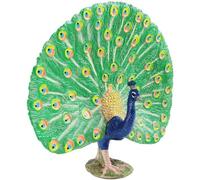 Danlai Ornamento di Pavoni a Coda Allargata in Plastica Figure di Pavoni Realistici Modello di Pavone Decorazione per Ufficio in Casa Decorazione Paesaggistica