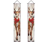 Danlai Striscione di Buon Natale per Decorazioni Interne/Esterne, 2 Pezzi di Striscioni di Buon Anno per Sfondo di Cabine Fotografiche Parete E Porta