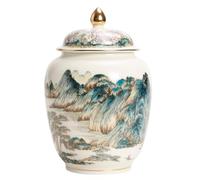 DANNMPX Barattoli di Zenzero Vaso in Ceramica con Coperchio, Decorativo in Smalto per La Decorazione della Casa, Barattolo di Stoccaggio Vaso Decorazione(5.7 * 8.8in)