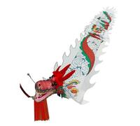 DANNMPX Danza Leone Streamer A Nastro Cinese for La Danza del Drago for Spettacoli Teatrali All'aperto for Feste di Fitness Drago Spettacolo(White,8m)