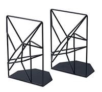 DANNMPX Ferma Libri 1 Paio di Supporti per Libri in Metallo Supporto per Fermalibri Scaffale per Organizer da Scrivania per Forniture per Ufficio per Decorativa(Black)