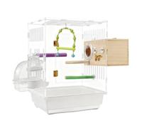 DANNMPX Gabbia per Uccelli Gabbia for Uccelli in Acrilico for Pappagalli, Conuri, Inseparabili, con Vassoio for La Riproduzione Voliera(39cm)