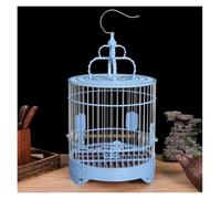DANNMPX Gabbia per Uccelli Gabbia for Uccelli Sospesa, Ornamento Rotondo in Plastica con Porta di Sicurezza for Interni Ed Esterni Voliera(Blue)