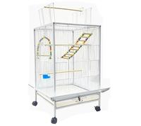 DANNMPX Gabbia per Uccelli Gabbia per Uccelli con Supporto Gabbie per Voli per in Ferro Battuto di Grandi Dimensioni Ruote per Voliera(B)