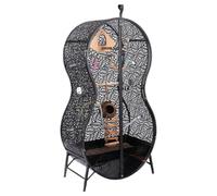 DANNMPX Gabbia per Uccelli Gabbie for Pappagalli di Grandi Dimensioni A Forma Violoncello for Inseparabili, Fringuelli, Canarini Voliera(Black)