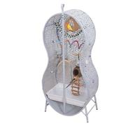 DANNMPX Gabbia per Uccelli Gabbie for Pappagalli di Grandi Dimensioni A Forma Violoncello for Inseparabili, Fringuelli, Canarini Voliera(White)