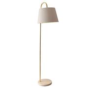DANNMPX Piantana Metal Floor Lamp Fabric Lampshade Light Tall Pole Gold with Marble Base for Living Room Bedroom Office Lampada Terra Salotto(White)