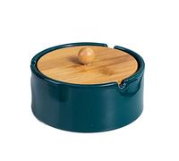 DANNMPX Portacenere Posacenere in Ceramica nordici con Coperchio in Legno di Frassino Regalo Vassoio for Il Mio Ragazzo Creativo Supporto da Tavolo e Accessori for la casa Ash per Tavolo(Grün)