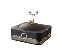 DANNMPX Portacenere Posacenere in Resina Rimovibile Senza Fumo Adatto per L'Ufficio Domestico per Tavolo(Black)