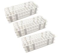 DANNMPX Portaprovette Confezione da 3 portaprovette in plastica, Supporto Laboratorio con 60 Fori for provette 16 mm, Bianco, Staccabile Supporto